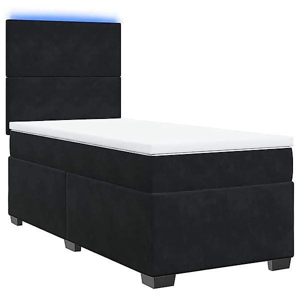 vidaXL Boxspringbett mit Matratze Schwarz 100x200 cm Samt 3293130 günstig online kaufen