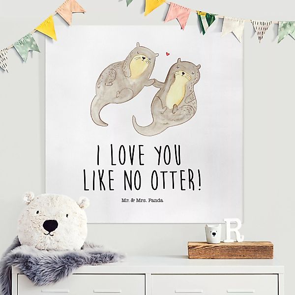 Leinwandbild Mr. & Mrs. Panda - Otter - I Love You günstig online kaufen