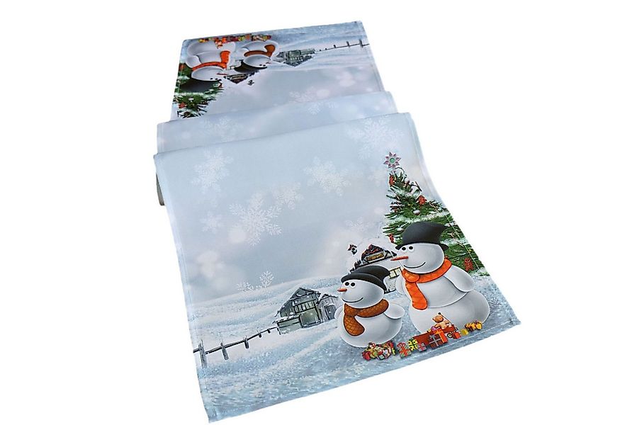 texpot Tischdecke Tischläufer Druckmotiv Schneemänner Winter Weihnachtstisc günstig online kaufen