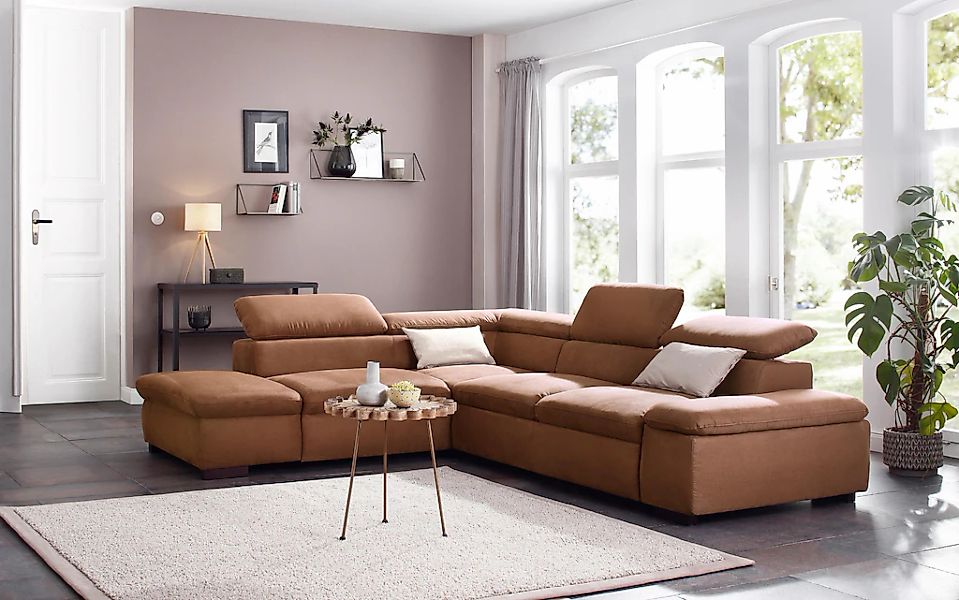 Home affaire Ecksofa "Alberto L-Form" mit Kopfteilverstellung, wahlweise mi günstig online kaufen