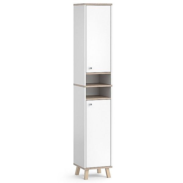 Vicco Badschrank Senyo Weiß/Sonoma 30 x 174 cm günstig online kaufen