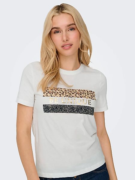 ONLY Kurzarmshirt "ONLTANYA LIFE REG S/S LEO PRINT TOP JRS" günstig online kaufen