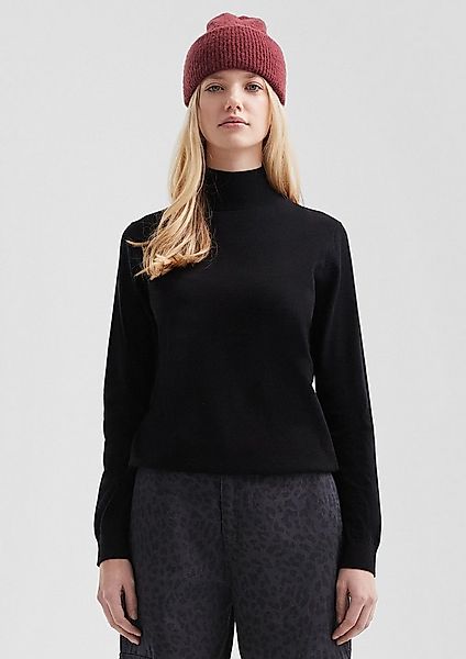 QS Longpullover Strickpullover Pullover mit Stehkragen aus Viskosemix günstig online kaufen