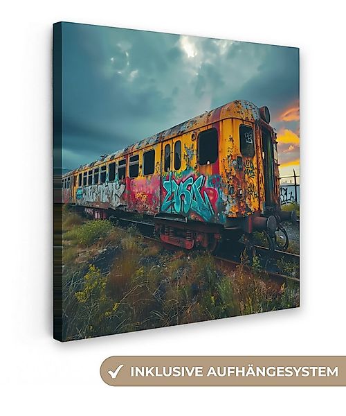 OneMillionCanvasses® Leinwandbild Graffiti - Verlassener Zug - Straßenkunst günstig online kaufen