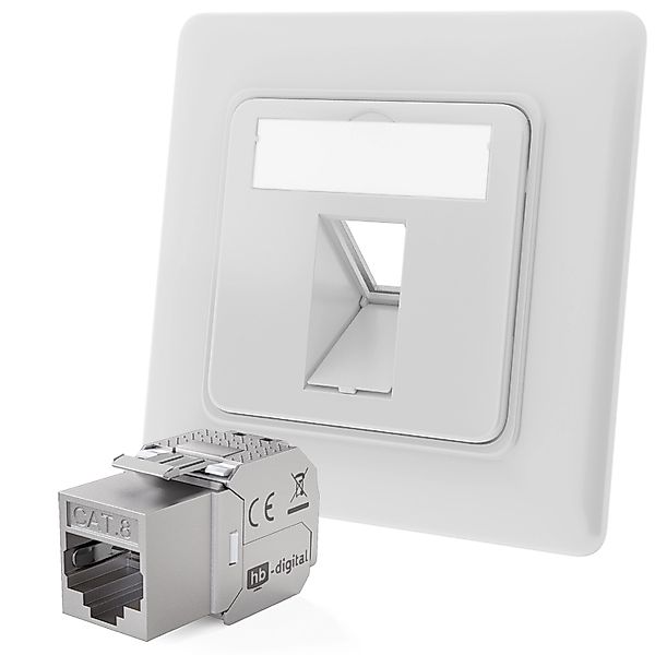 hb-digital Netzwerkdose Unterputz Einsatz 1 Port mit 1x Keystone Modul CAT günstig online kaufen