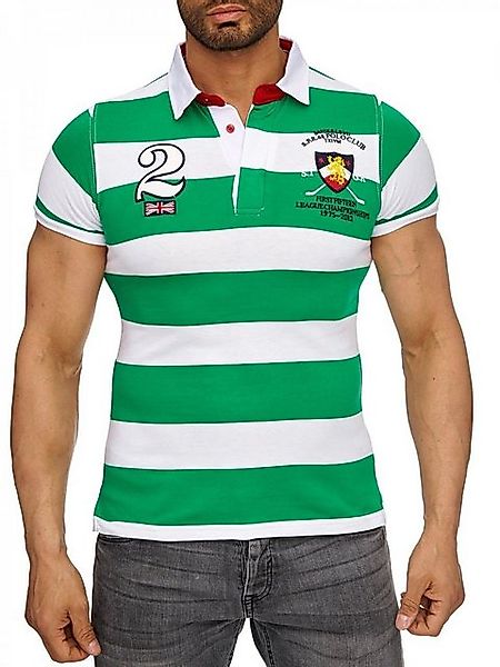 Egomaxx Poloshirt Polo Kragen Gestreift H1851 (1-tlg) günstig online kaufen