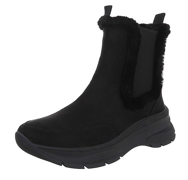 Ital-Design Bequemer Damen-Stiefel mit plüschigem Futter für Alltag Plateau günstig online kaufen