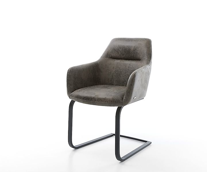 Freischwinger Pejo-Flex Mikrofaser Grau Antik Freischwinger flach Schwarz T günstig online kaufen