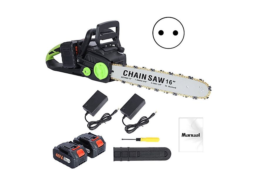 Rutaqian Akku-Kettensäge Kettensäge, 40 cm 1800W Akku Kettensäge mit 2 Akku günstig online kaufen