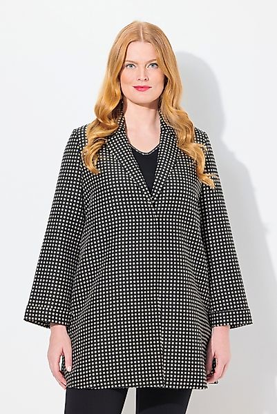 Ulla Popken Sommerjacke Jacquard-Jacke A-Linie Reverskragen günstig online kaufen