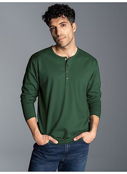 Trigema Longsleeve TRIGEMA Langarmshirt mit Knopfleiste günstig online kaufen