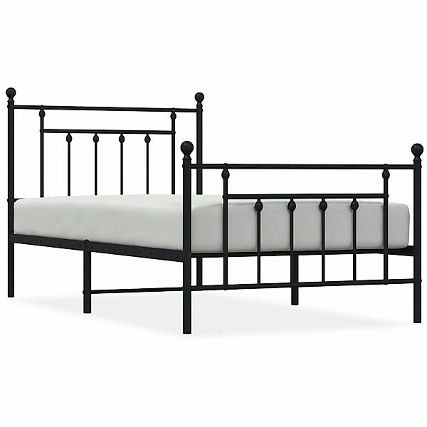 vidaXL Bettgestell mit Kopf- und Fußteil Metall Schwarz 100x190 cm Modell 1 günstig online kaufen