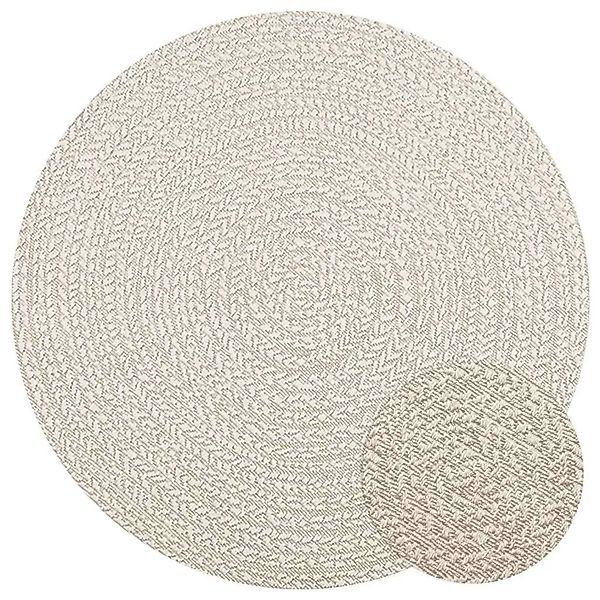 vidaXL Teppich ZIZUR Creme Ø 120 cm Jute-Optik Indoor und Outdoor 4010385 günstig online kaufen