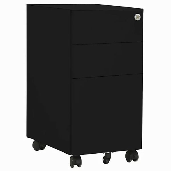 furnicato Aktenschrank mit Rollen Schwarz 30x45x59 cm Stahl (1-St) günstig online kaufen