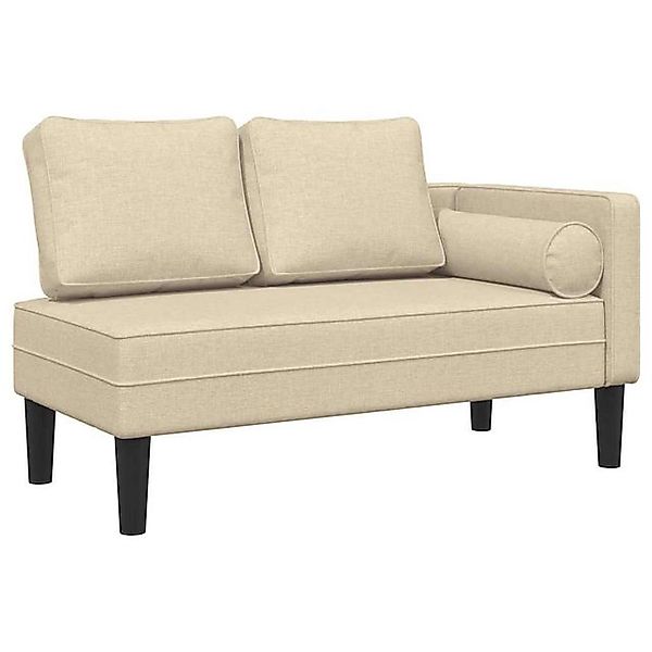 vidaXL Chaiselongue, Chaiselongue mit Kissen Creme Stoff günstig online kaufen