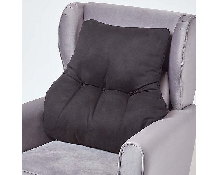 Homescapes Sitzkissen Rückenkissen schwarz – Rückenstützkissen 68 x 58 cm m günstig online kaufen