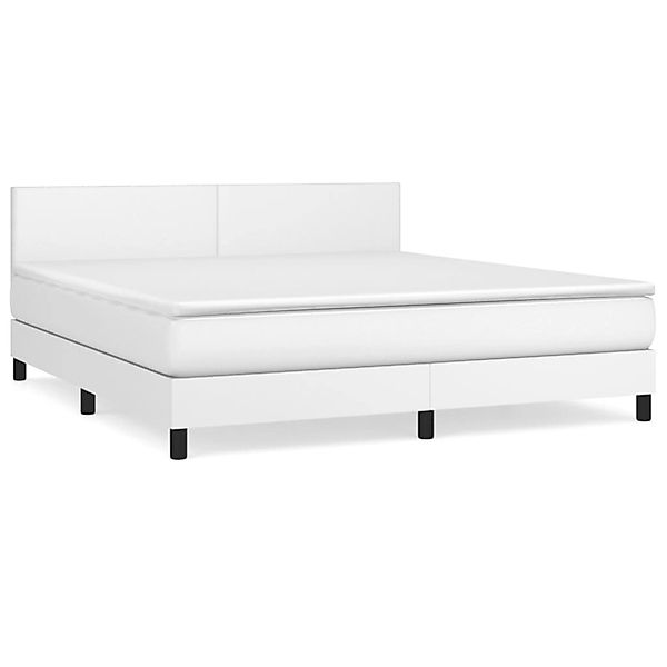 vidaXL Boxspringbett mit Matratze Weiß 160x200 cm Kunstleder1389726 günstig online kaufen