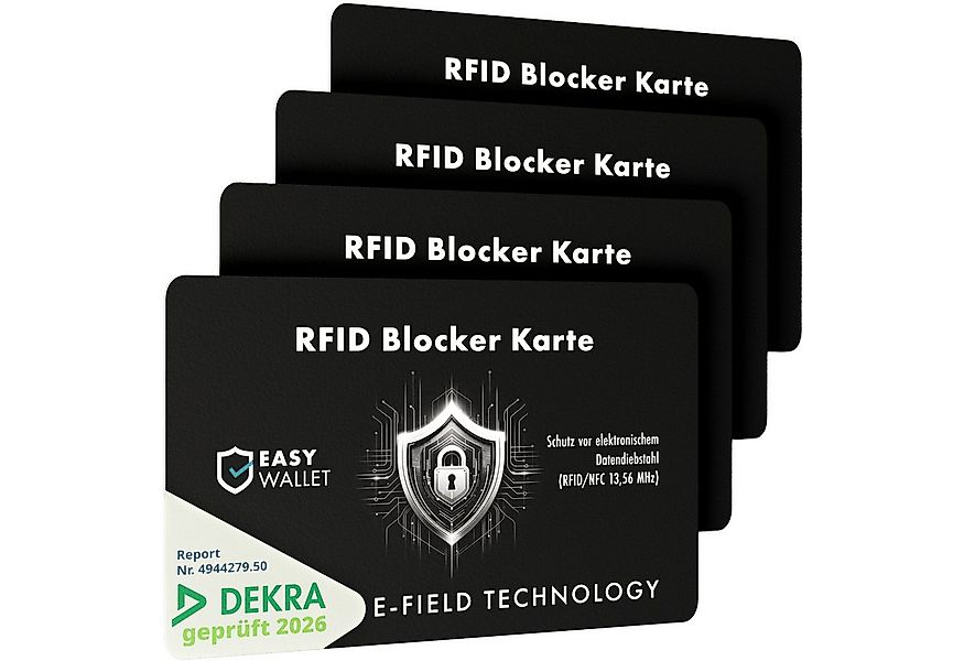 EasyWallet Kartenetui DEKRA-geprüfte NFC/RFID Blocker Karte (4-tlg), E-Fiel günstig online kaufen