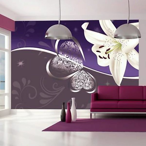artgeist Fototapete Lily in shades of violet mehrfarbig Gr. 300 x 210 günstig online kaufen