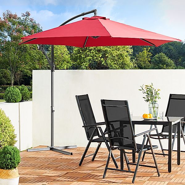 Ampelschirm Rot Ø300cm Alu UV 50+ günstig online kaufen