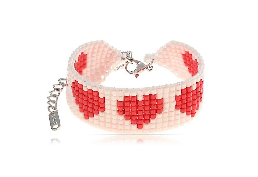 Made by Nami Perlenarmband Damen Armband bunt mit Schriftzug Perlen wasserf günstig online kaufen