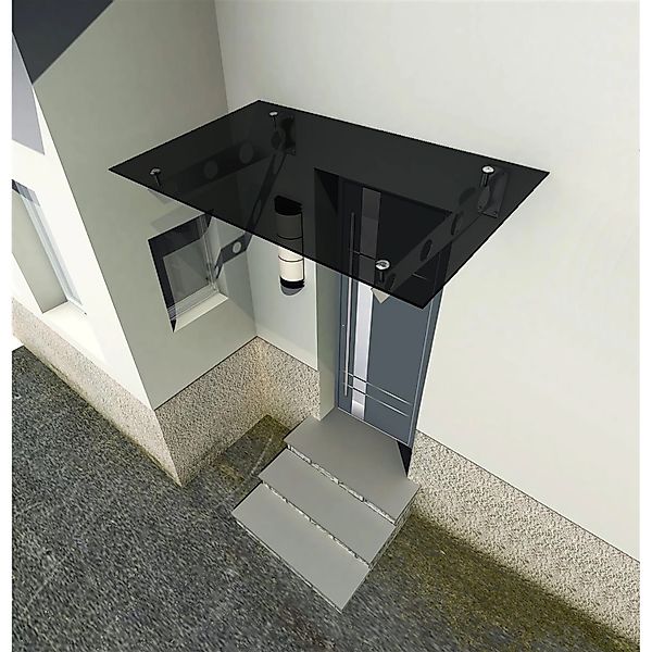 Glaszentrum Hagen - Typ/S 120x90cm Glasvordach Vordach VSG - Grafit-Grau günstig online kaufen