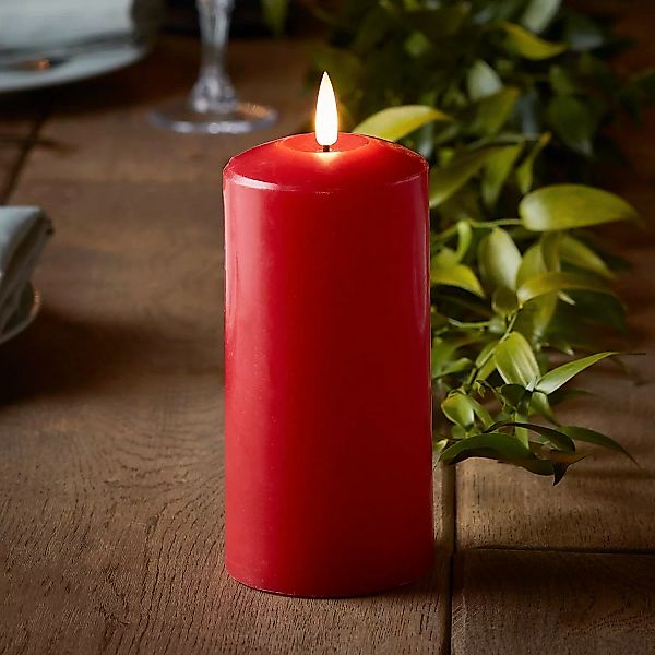 TruGlow® LED Kerze Echtwachs Rot 15cm günstig online kaufen
