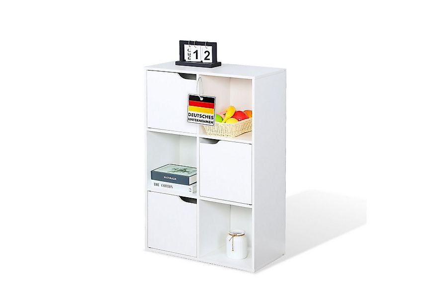 Floordirekt Bücherregal Connecticut, Standregal mit Fächern, Türen & Kippsc günstig online kaufen