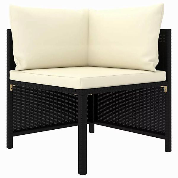 12-tlg. Garten-lounge-set Mit Kissen Poly Rattan Schwarz günstig online kaufen