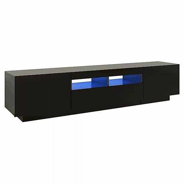Tv-schrank Mit Led-leuchten Schwarz 180x35x40 Cm günstig online kaufen