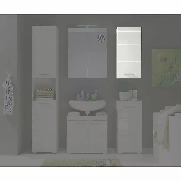 Badhängeschrank Amanda weiß weiß Hochglanz B/H/T: ca. 37x77x23 cm günstig online kaufen