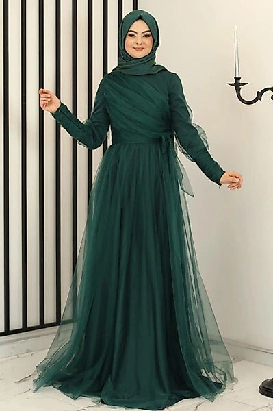 Modavitrini Tüllkleid Langärmliges Maxikleid Damen Muslimisches günstig online kaufen