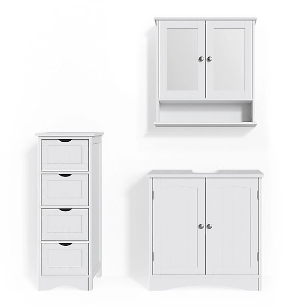 Vicco Badmöbel-Set Bianco Weiß 3 Teile günstig online kaufen