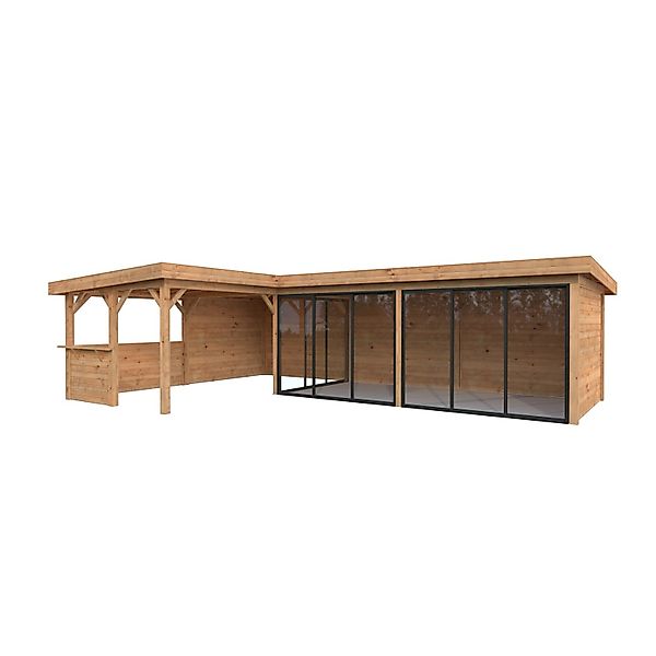 Palmako Pavillon Lenna Set 420 Slide Braun Tauchgrundiert 876 cm x 588 cm F günstig online kaufen