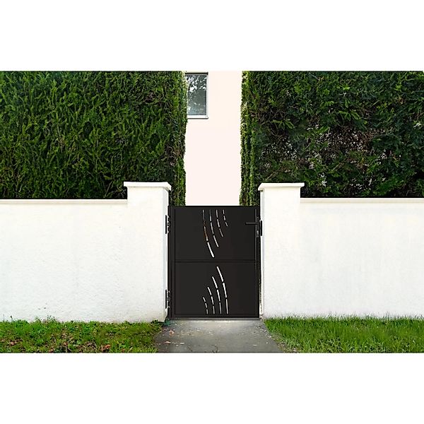 Casanoov Stahltor 1M Nali Veleta H 120Cm Mattschwarz & 2 Dario Stahlpfosten günstig online kaufen