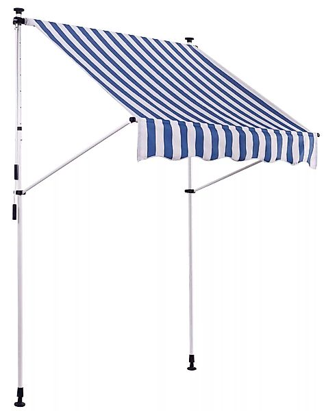 Klemm-Markise Westerly-weiß/blau-350x120 cm günstig online kaufen