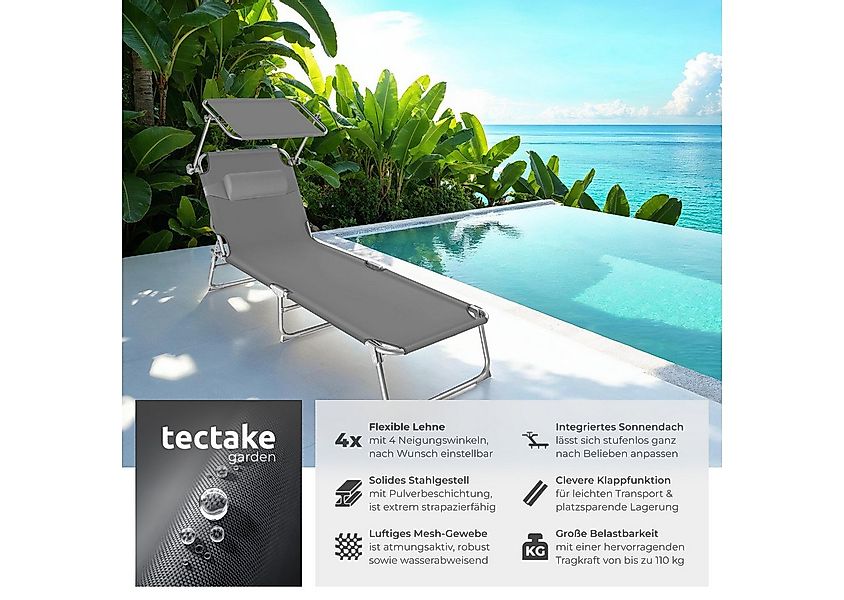 tectake Gartenliege 2er Set Gartenliege, Set, 2 St., Robuste Dreibein-Sonne günstig online kaufen