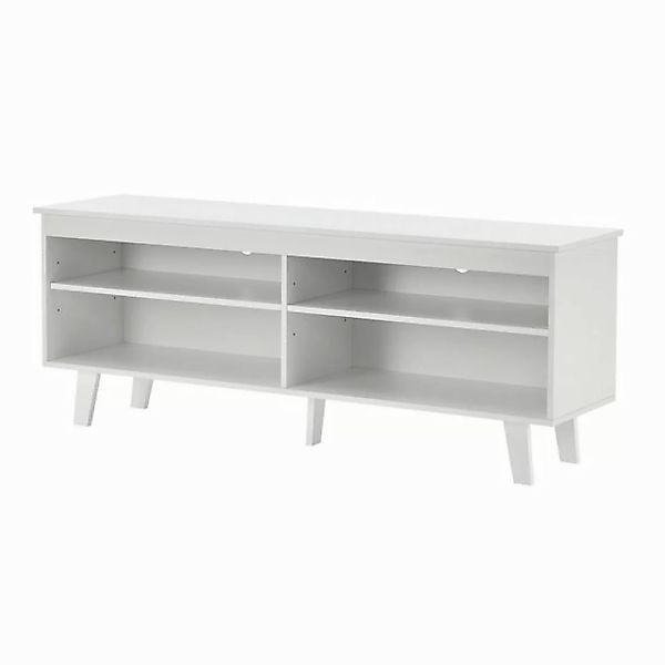 en.casa TV-Schrank »Stenløse« mit 4 Ablagefächern 150x38x58 cm Weiß günstig online kaufen