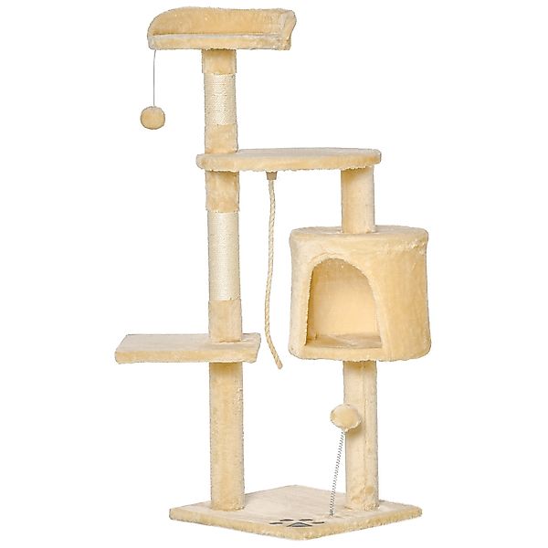 PawHut Katzenbaum Kratzbaum Schlafhöhle Kletterbaum mit Spielbaum Treppe Sc günstig online kaufen