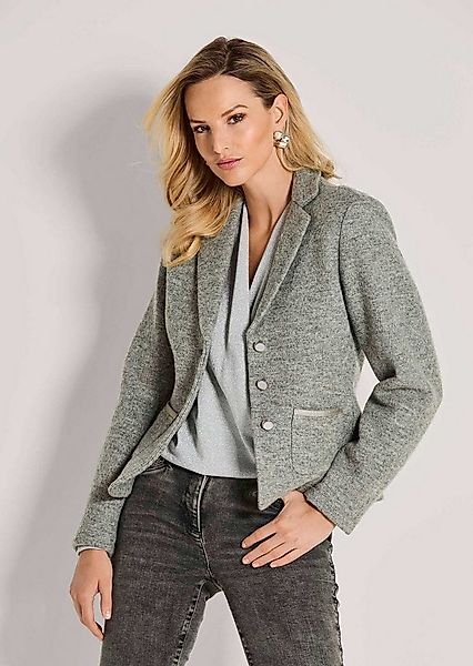 MADELEINE Kurzblazer Eleganter Schurwollblazer in Melange Verkürzte Busines günstig online kaufen