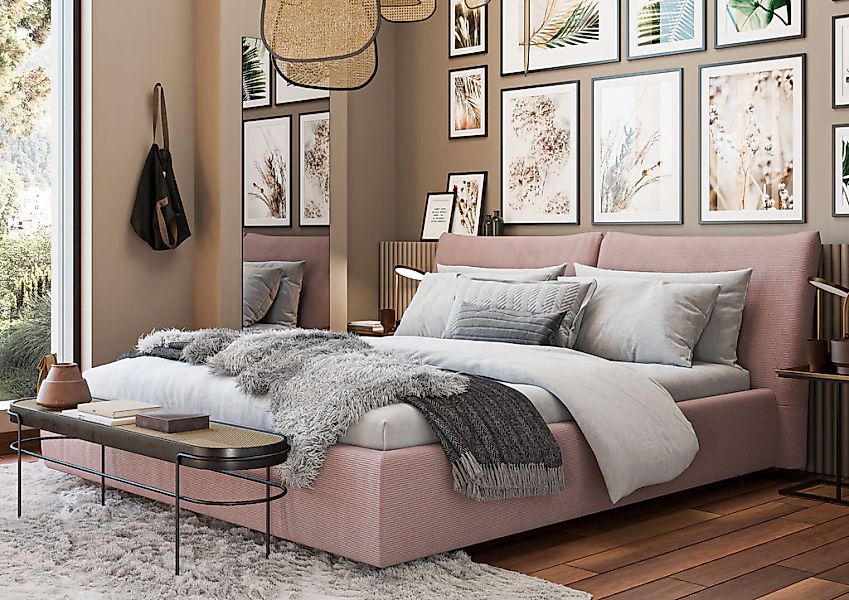 Home affaire Polsterbett "Priora in 4 Breiten bis 200cm" auch in NaturLEDER günstig online kaufen