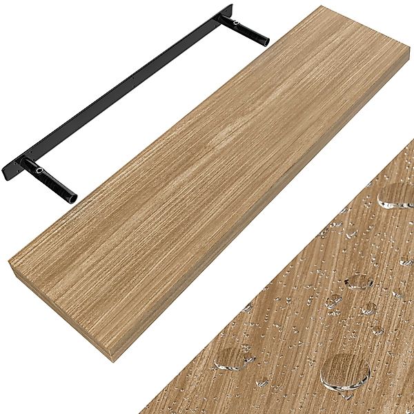 Wandregal Schweberegal 90cm Eiche + Halterung günstig online kaufen