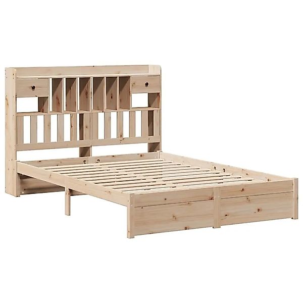 vidaXL Massivholzbett mit Regal ohne Matratze 140x190 cm Kiefer 3322411 günstig online kaufen