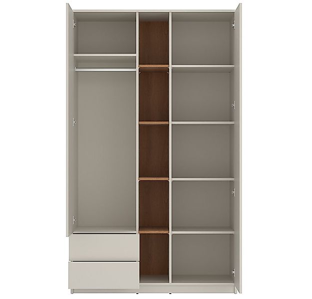 Lomadox Kleiderschrank FIER-129 Kaschmir mit Eiche, 2 Türen, 2 Schubladen, günstig online kaufen