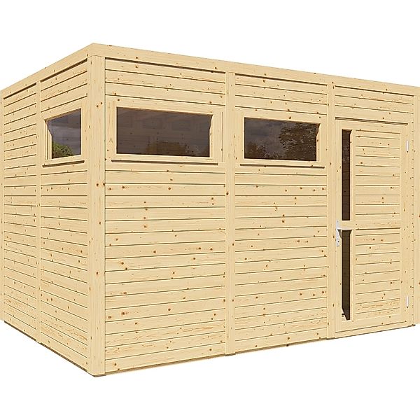 Bertilo Holz-Gartenhaus Cubus 3 Natur 337 cm x 234 cm FSC® günstig online kaufen