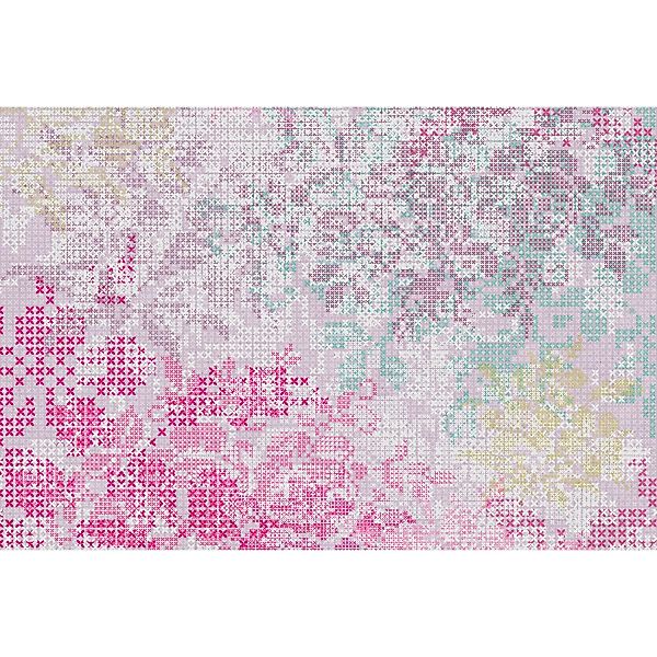 Fototapete Grafik Abstrakt Rosa Türkis Bunt  4,00 m x 2,70 m FSC® günstig online kaufen