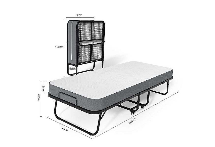 Gunuss Klappbett Erwachsene Gästebett Klappbar mit13 cm Dicke Matratze 200x günstig online kaufen