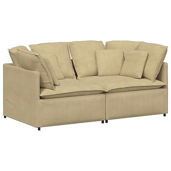 vidaXL Sofa Modulares Sofa mit Kissen Cordstoff Hellgrün Grau günstig online kaufen