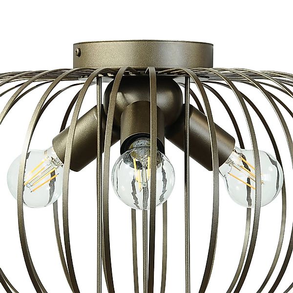 Deckenleuchte Globe, coffee, Ø 51 cm, Metall, 3-flammig, E27 günstig online kaufen