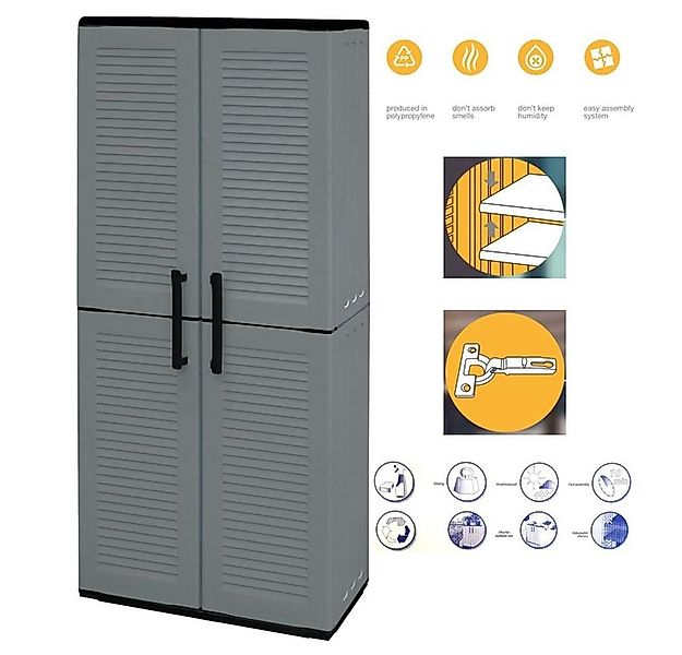 GarPet Garten-Geräteschrank Gartenschrank Kunststoff Balkon Schrank Wetterf günstig online kaufen